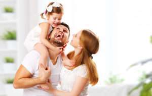Happy,Family,Mother,,Father,,Child,Daughter,At,Home