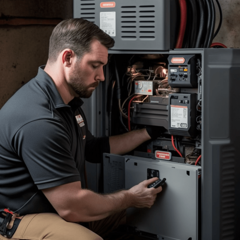AirPoint technician replacing furnace blower motor in Toronto home 2023