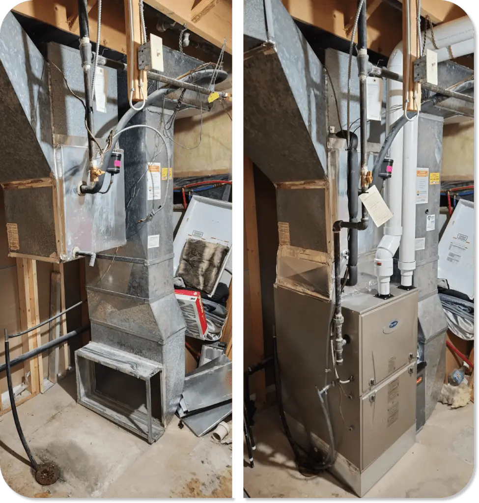 New furnace before and after Toronto