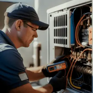 AirPoint technician installing a new air conditioning system in a Toronto home 2023