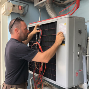 High-efficiency heat pump in a modern home