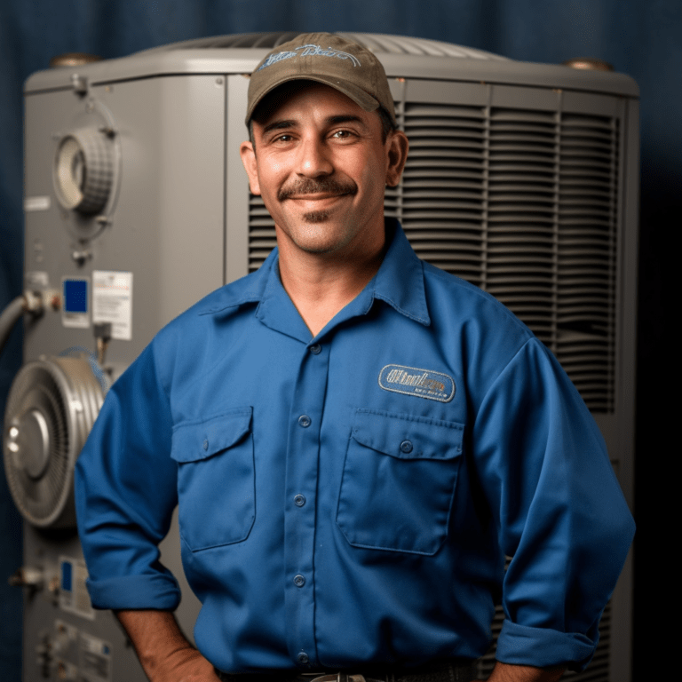 Expert AirPoint HVAC technician working on an air conditioner unit