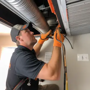 Professional AirPoint technician performing Air Duct Cleaning