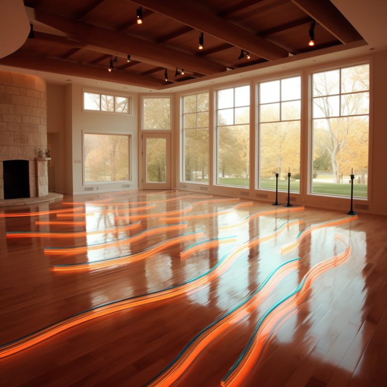 Radiant floor heating system in home