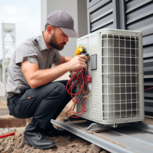 AirPoint technician installs High-efficiency HVAC system