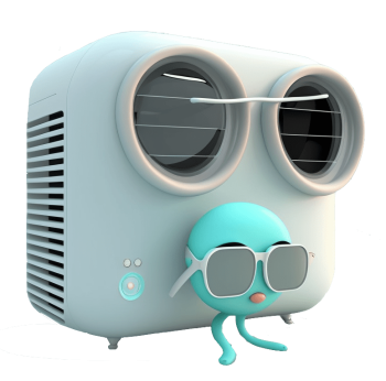 Air conditioner with glasses
